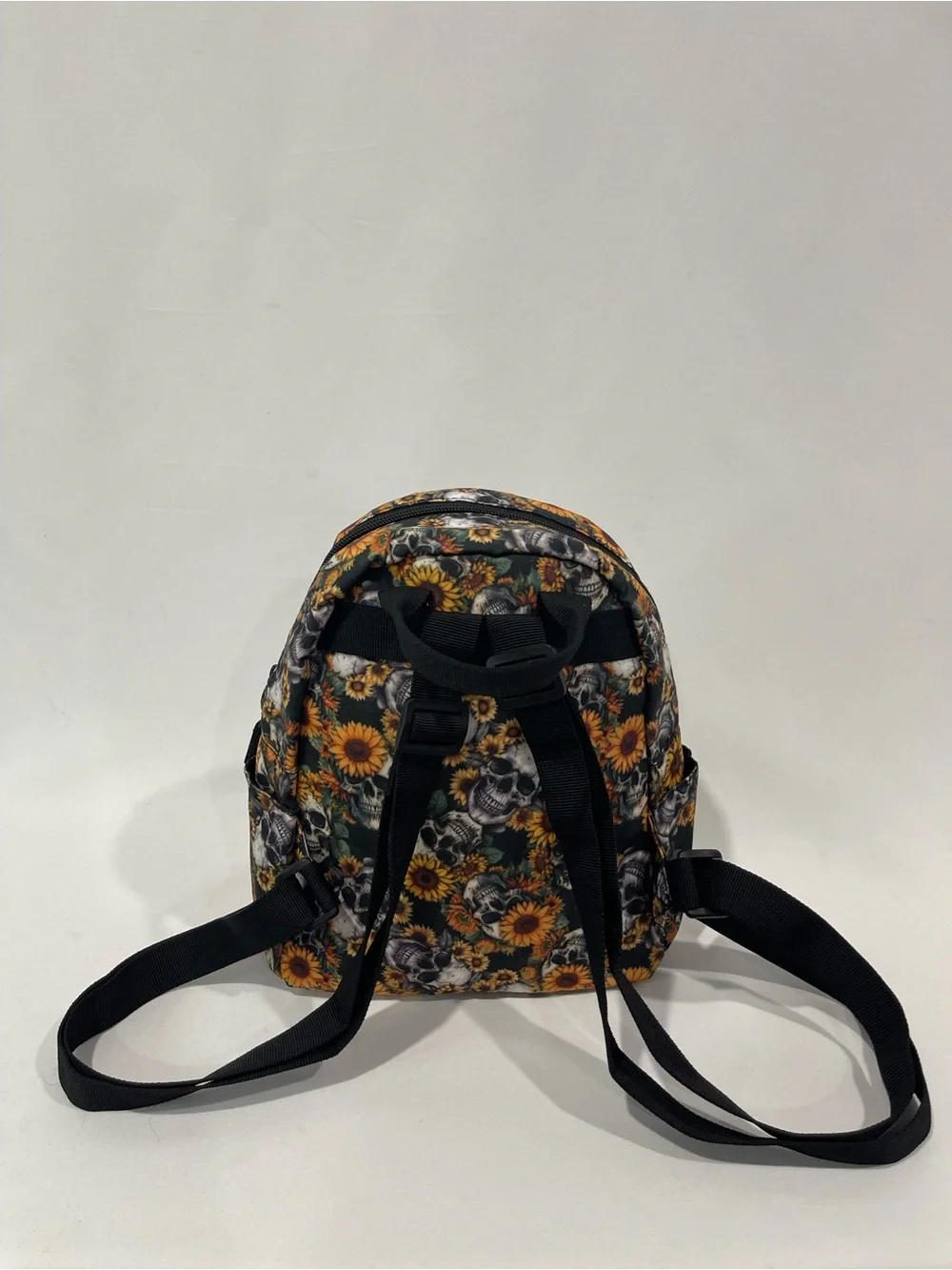 Sunflower Skull Print Mini Backpack